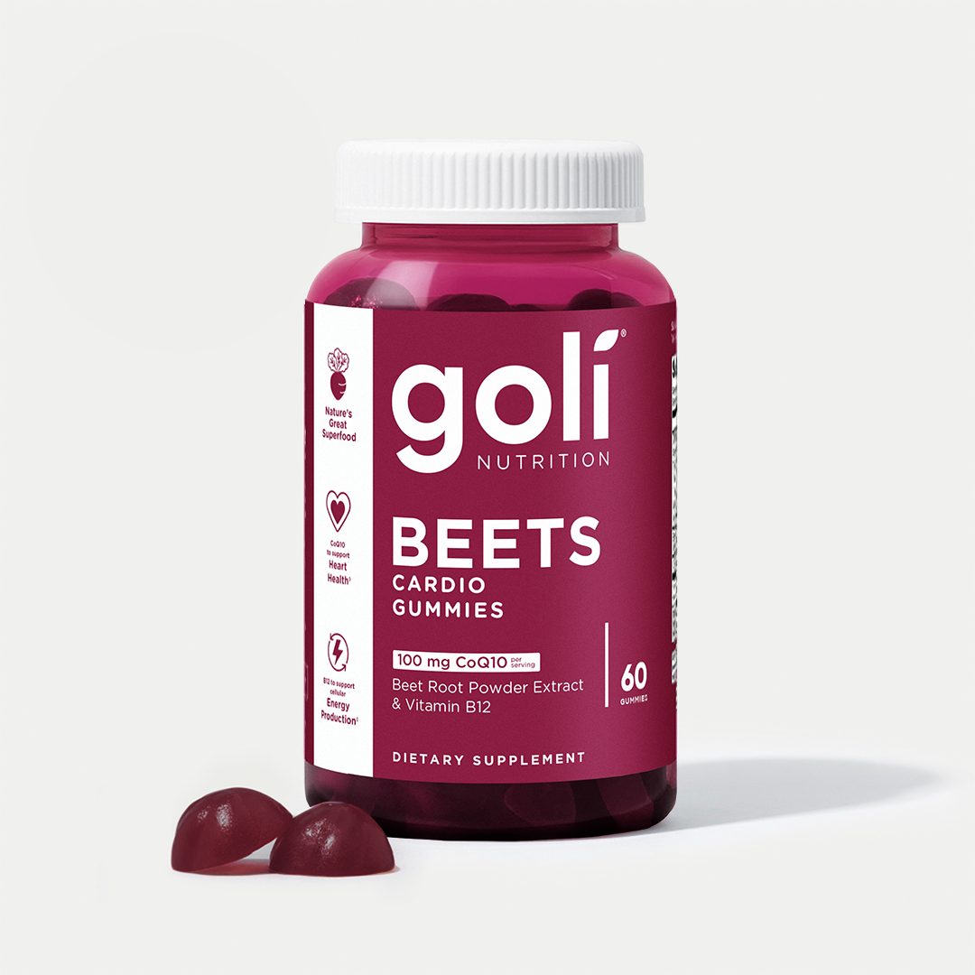 Goli Beets Cardio Gummy - Beet Root Extract & 100mg CoQ10, Gluten-Free, Vegan, Non-GMO, and Gelatin-Free. Nature's Great Superfood