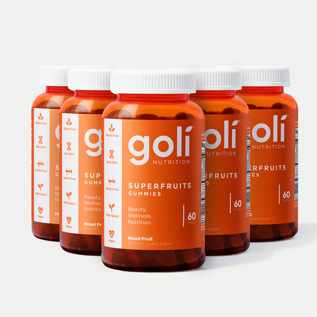 Goli SuperFruits Beauty Gummy Vitamin - Collagen, Mixed Fruit, Vegan, Plant-Based, Non-GMO, Gluten-Free & Gelatin Free