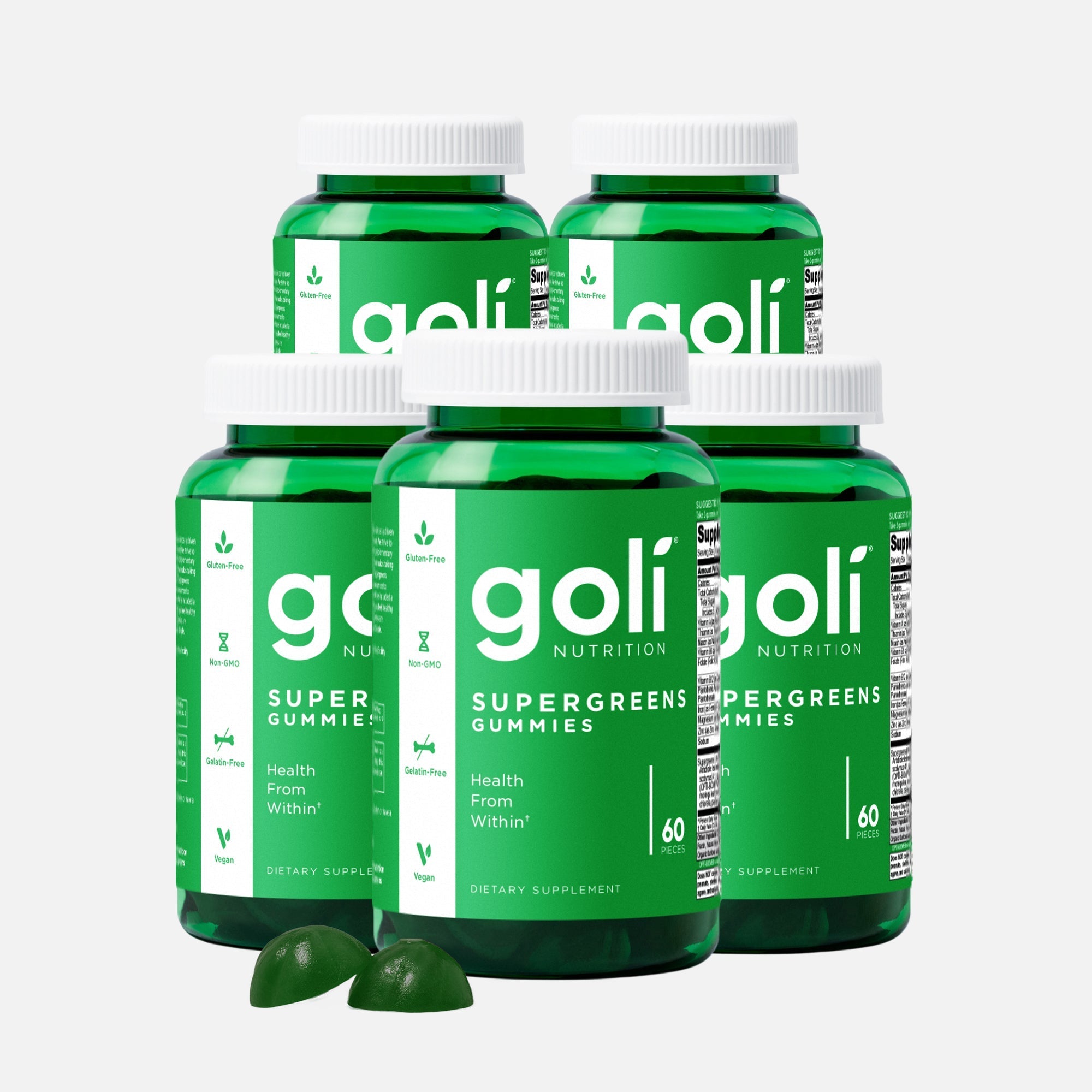 5 Bottles of Supergreens Gummies