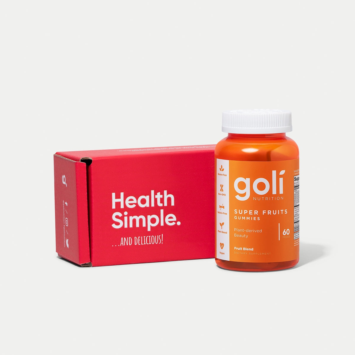 Goli SuperFruits Beauty Gummy Vitamin - Collagen, Mixed Fruit, Vegan, Plant-Based, Non-GMO, Gluten-Free & Gelatin Free