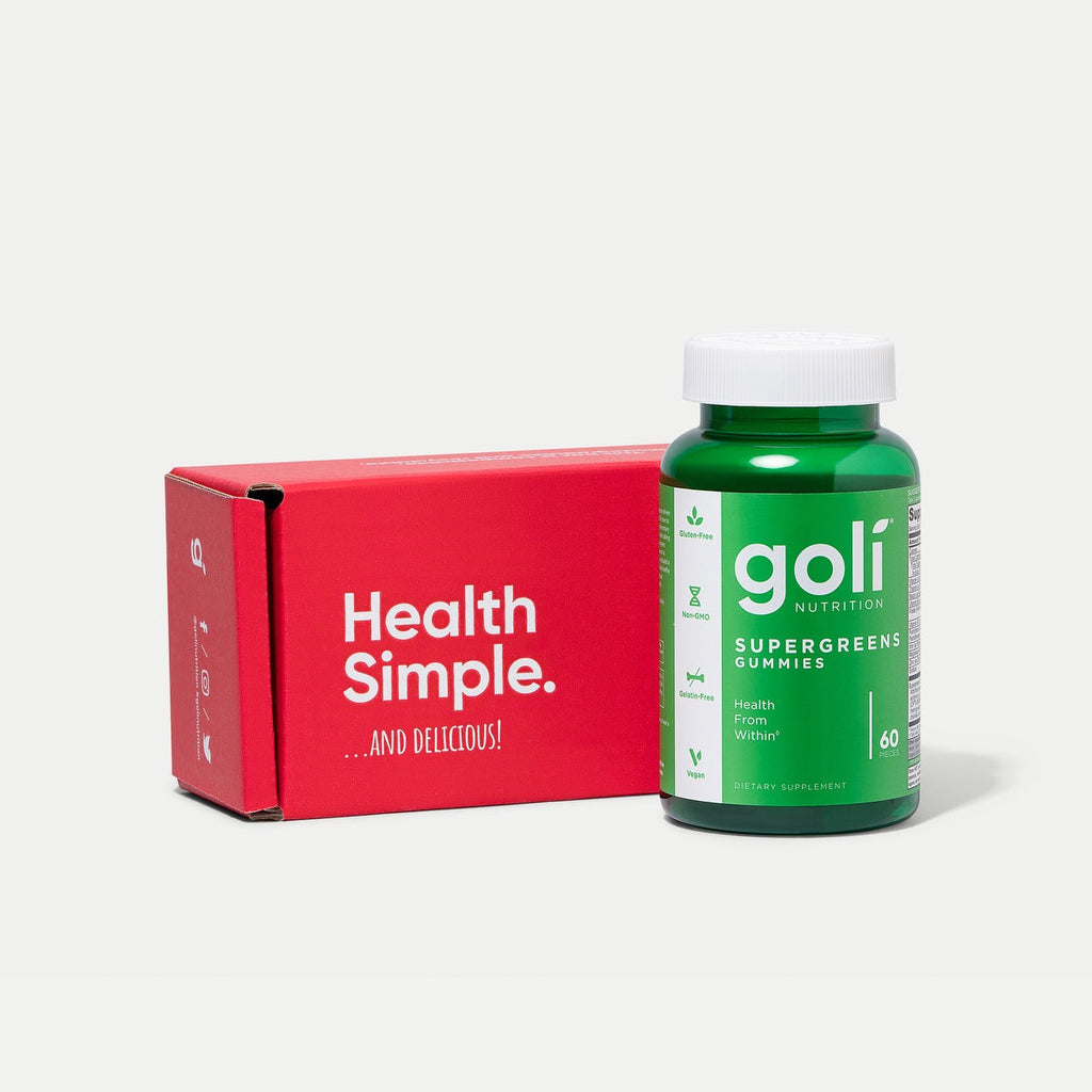 Goli SuperGreen Vitamin Gummy - Essential Vitamins and Minerals - Plant-Based, Vegan, Gluten-Free & Gelatin Free